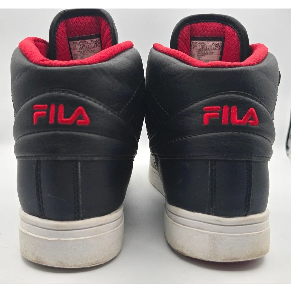 Fila Vulc 13 Mid Plus Mens Sneakers Black Red High Top 1CM00349-014 Size 9.5